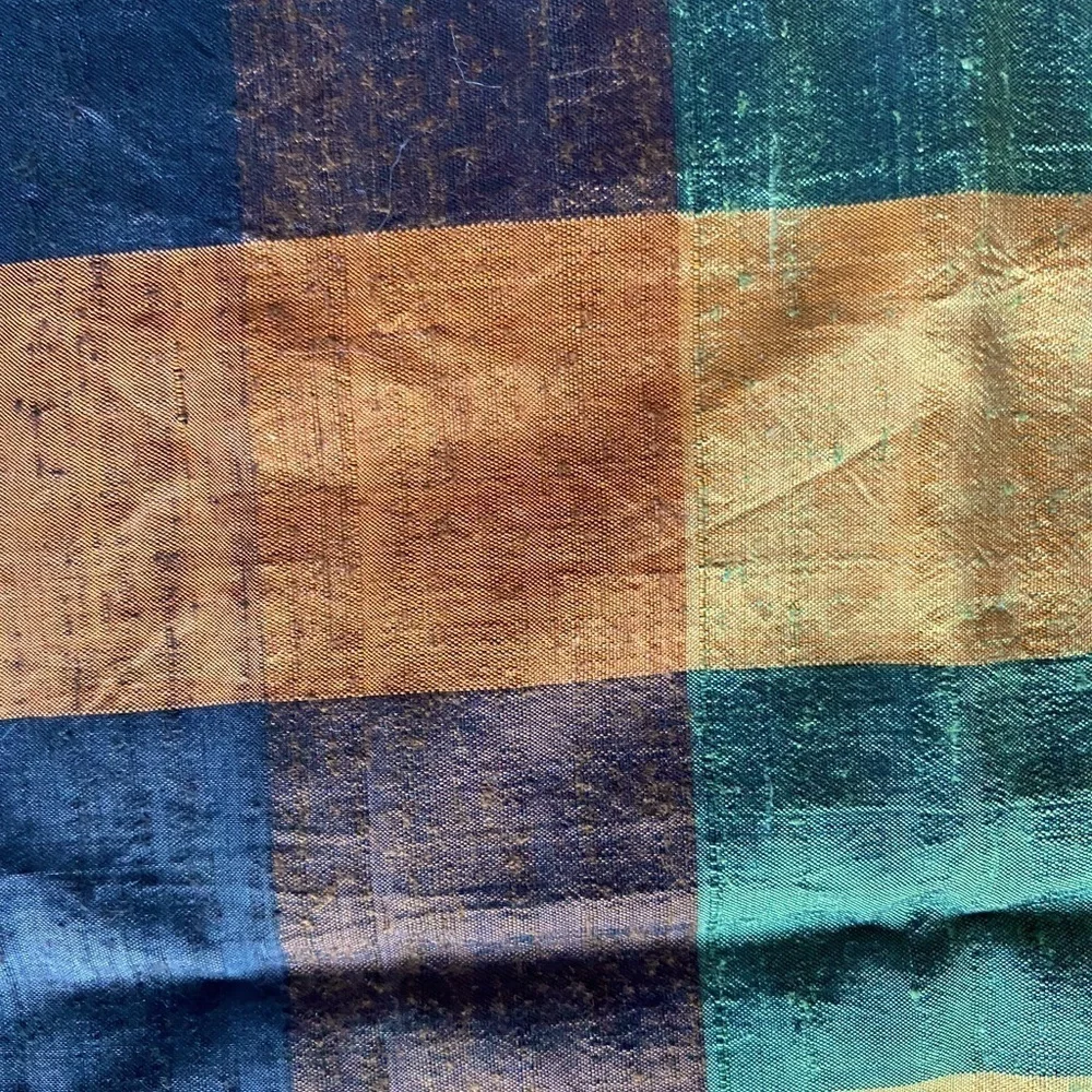 Vintage B. Altman Plaid Scarf Orange Brown Green